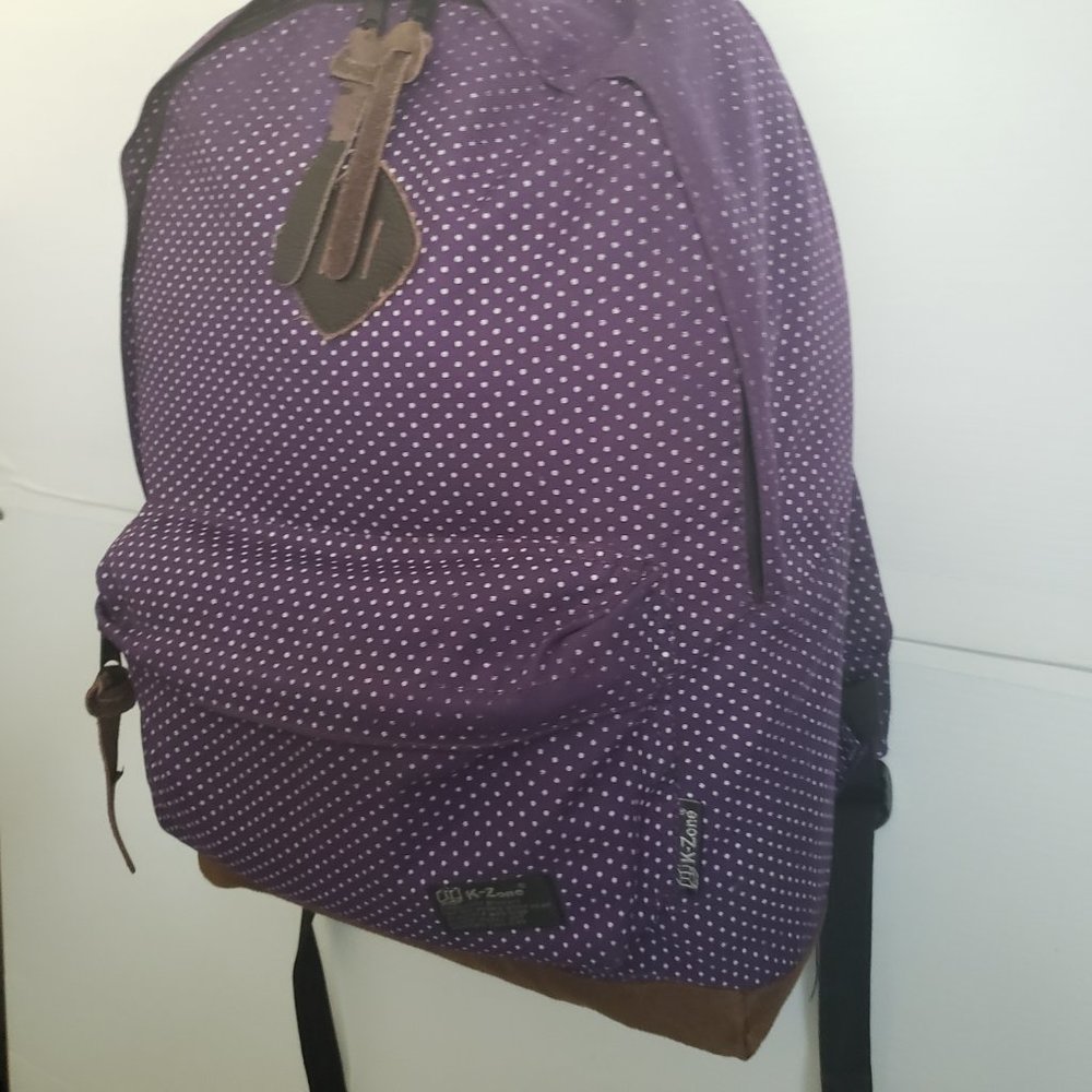 K-ZONE Backpack polka dot pattern purple white brown high end detail core series - Picture 7 of 12